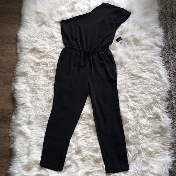 NWT Lauren Ralph Lauren Black One Shoulder Jumpsuit - Picture 4 of 16